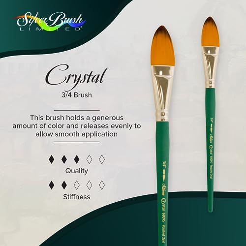 Кисть овальная для акварели и акрила Silver Brush Limited 6809S-1 Crystal, размер 1 дюйм, короткая ручка Silver Brush Limited