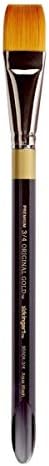 KINGART Premium Original Gold 9550A-3/4 WASH/Glaze Series Artist Brush, Golden Taklon Synthetic Hair, Short Acrylic Handle, for Acrylic, Watercolor, Oil and Gouache Painting, Size 3/4" Kingart