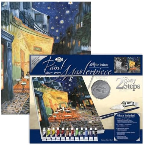 Royal & Langnickel Acrylic Paint Your Own Masterpiece Kit 11"X14", Terrace at Night Royal & Langnickel