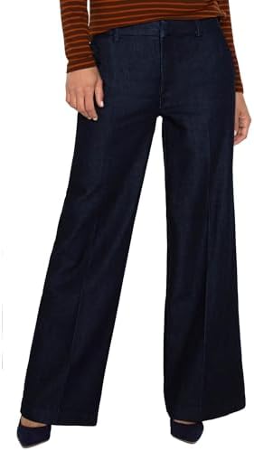 Liverpool Women's Kelsey Wide Leg Trouser Mid Rise Polished Denim Liverpool