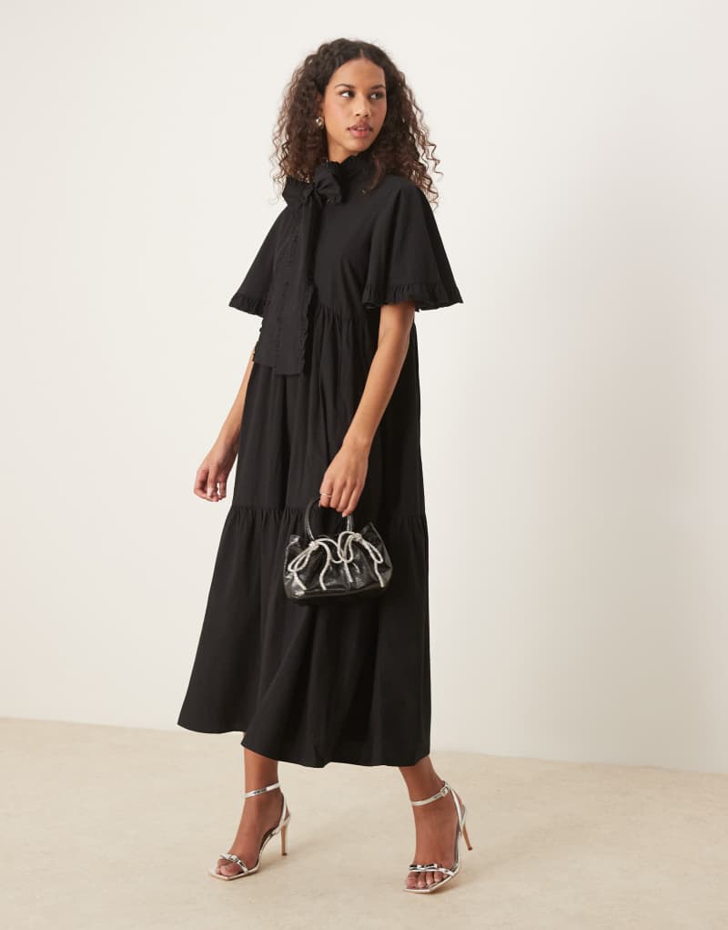 Sister Jane bow midi dress in black Sister jane