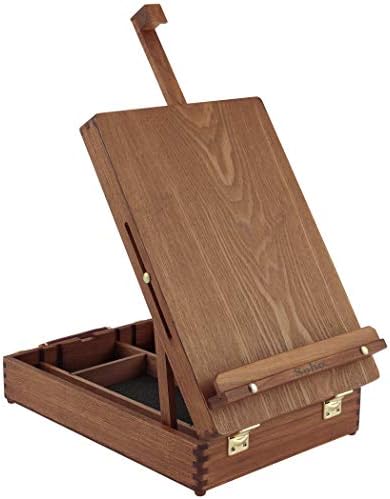 Creative Mark Soho Urban Artist Sketch Box and Table Easel - Portable, Multi Media, Adjustable Angle with Storage Compartments - Walnut Finish Creative Mark