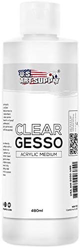 U.S. Art Supply Black Gesso Primer for Acrylic Painting - 16.9oz (500ml) Acrylic Gesso Primer for Oil & Acrylic Paint, Non-Toxic Canvas Primer Superior Coverage - Blendable Black Gesso Paint Artists U.S. Art Supply