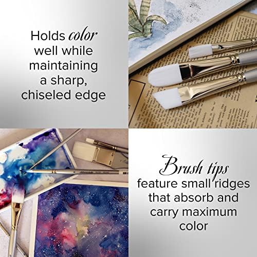 Silver Brush Limited 1500S10 Silverwhite Round Brush, Watercolor, Acrylics, Gouache or Oil Brush, Size 10, Short Handle Silver Brush Limited