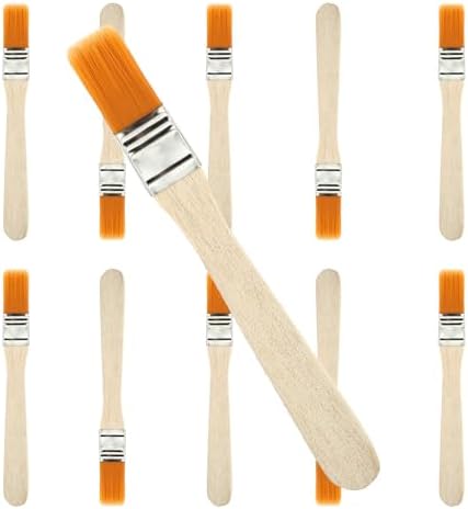 Thinp Small Paint Brushes, 1/2 Inch Paint Brush Gloss Paint Brush Nylon Paint Brushs with Wood Handle Reusable Paintbrushes Keyboard Cleaning Brush for Paint Cleaning and DIY (10pcs) Thinp