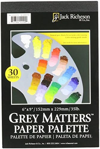 Jack Richeson Grey Matters Disposable Paper Palette, 6 x 9 in, 30 Sheets Jack Richeson