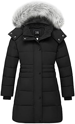 ZSHOW Girls' Winter Coat Long Hooded Parka Soft Fleece Puffer Jacket with Removable Hood Zshow