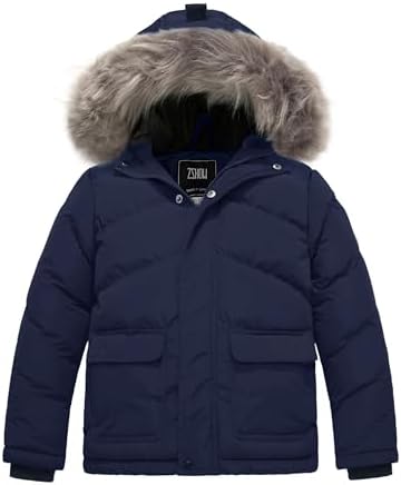 ZSHOW Boy's Winter Jacket Thick Fleece Lined Parka Windproof Quilted Puffer Jacket Zshow