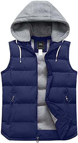 ZSHOW Men's Puffer Vest Removable Hooded Vest Outdoor Winter Vest Zshow