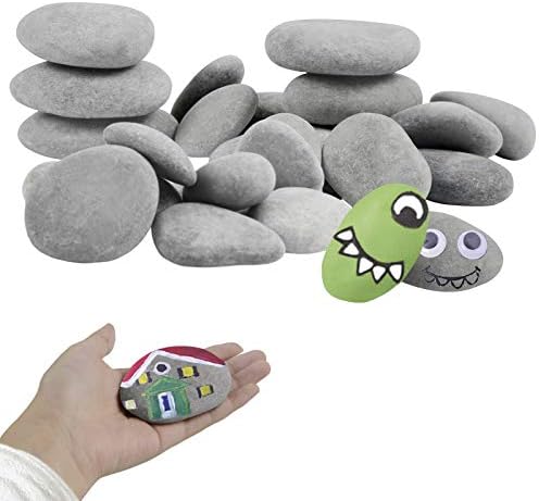 Simetufy 30 Rocks for Painting, 1.2-3.5 inches Painting Rocks Bulk, Smooth River Rocks for Painting, Craft Rocks for Painting, Kindness Rocks, Outdoor Garden Rock Art, Kids Crafts Painting Rock Simetufy