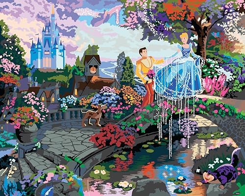 Набор для рисования по номерам RoseArt Disney Dreams, Томас Кинкейд - Золушка: Мечты сбываются, холст 50 x 40 см с деревянным подвесом Cra-Z-Art