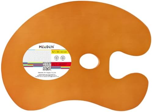 MEEDEN Wood Paint Palette Oil Finished, Acrylic Paint Palette 15.7"x11.8", Oil Paint Palette, Painting Palette, Art Palette, Artist Palette with Ergonomic Large Thumb Hole, Oval Shape MEEDEN