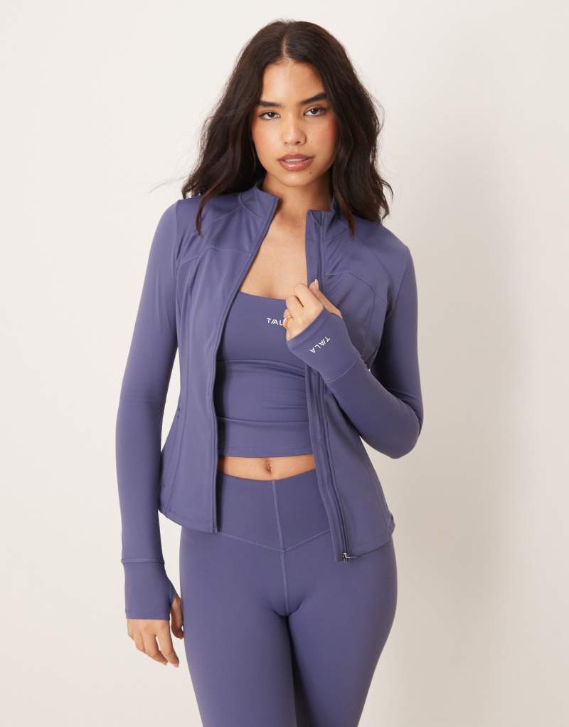 Tala Skinluxe longline seam jacket in blue Tala