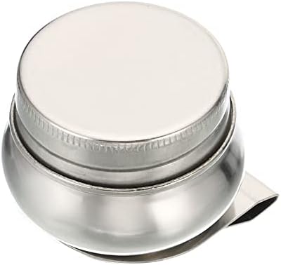 PATIKIL 2" x 1.8" Palette Cups, Paint Pot Container Cup with Lid and Clip Stainless Steel for Oil Painting, Silver Patikil