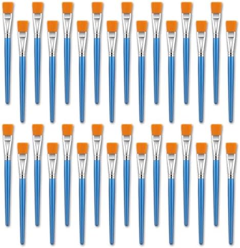 32 Pcs Flat Paint Brushes 1 Inch Paint Brushes for Acrylic Painting Large Acrylic Paint Brushes Detail Painting Brush Artist Paint Brushes for Acrylic Watercolor Oil Face Body Art Crafts Prasacco