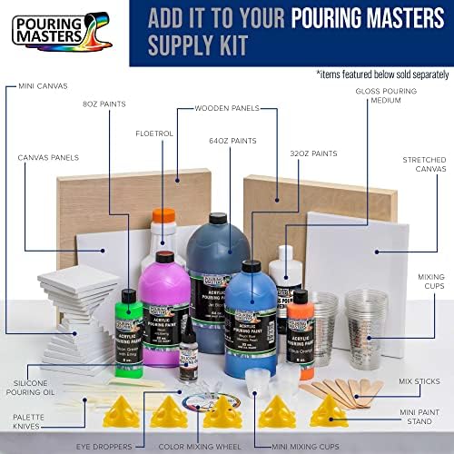 Pouring Masters Professional Acrylic Pearlescent Mixing Effects Medium, 16 oz. (Pint) - Create Pearl Iridescent Metallic Effects, Improve Flow Consistency, Artist Techniques, Mix Art Acrylic Paint Pouring Masters