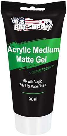 U.S. Art Supply Clear Gel Medium Matte Acrylic Medium, 200ml Tube - Use to create transparent colors U.S. Art Supply