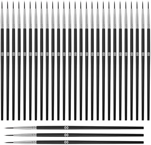 Набор миниатюрных кистей Giantree для деталей, 30 штук, с тремя размерами для акварели, масла и дизайна ногтей Giantree