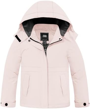 ZSHOW Girls' Waterproof Ski Jacket Warm Winter Coat Thicken Quilted Fleece Lined Parka Zshow