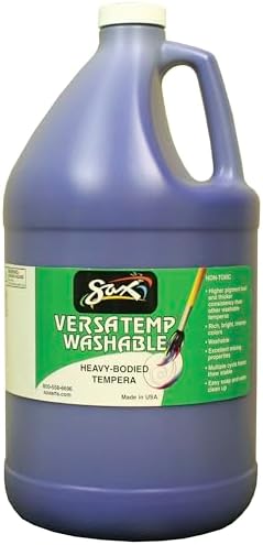 Sax Washable Versatemp Heavy Bodied Tempera Paint, Primary Blue, 1 Gallon Sax