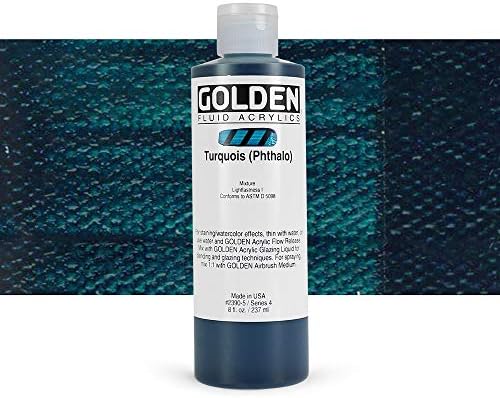 Golden Fluid Acrylics - Turquois (Phthalo) - 8 oz Bottle GOLDEN