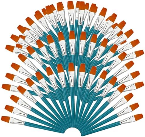 50 плоских акриловых кистей для рисования с деревянной ручкой, кисти для акварели, набор для творчества Divina Vitae