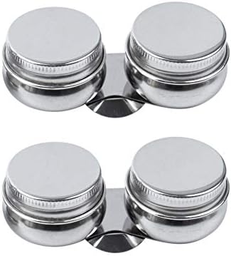 AUEAR, 2 Pack Stainless Steel Oil Painting Double Palette Cup with Screw Lid Dipper Clip for Watercolor Gouache Auear