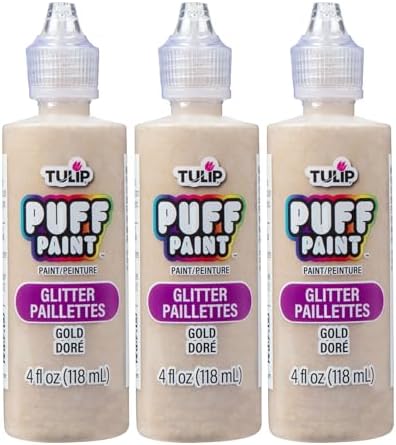 Tulip Puff Paint Glitter Gold 4 fl. oz. 3 Pack Tulip