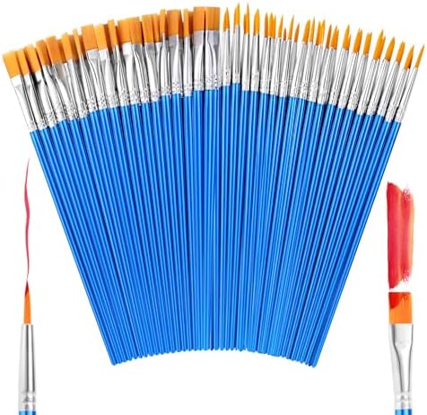 AROIC Small Paint Brushes Bulk,80 Pcs Nylon Hair Paint Brushes Flat Tip Round Acrylic Paint Brushe Set,Acrylic Paint Brushes for Classroom Oil Watercolor Face Painting Touch Up. AROIC