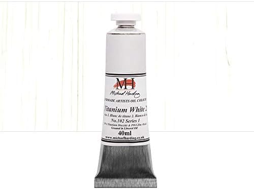 Michael Harding Artist Oil Colours, Titanium White No.2 (Linseed Oil), 40ml Tube, 10240 Michael Harding