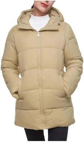 Rokka&Rolla Women's Lightweight Water-Resistant Puffer Jacket Hooded Winter Long Coat Rokka&Rolla