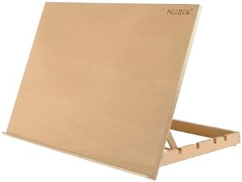 MEEDEN A2 Wooden Tabletop Easel for Painting, 5-Position Adjustable Drawing & Sketching Board with Shoulder Strap, Portable Beechwood Desktop Art Easel Stand for Adults, Artists, Beginners & Student MEEDEN