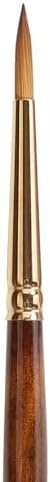 KINGART Premium Finesse 8000-4 Round Series Artist Brush, Synthetic Kolinsky Sable Hair, Short Handle, Watercolor and Oil Paints, Size 4 Kingart