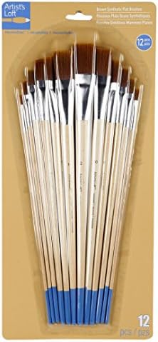 Artists Loft Necessities Brown Synthetic Flat Brushes Artist's Loft