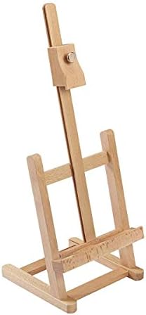 KINGART 16" Mini Tabletop Wooden H-Frame Studio Easel - Artists Adjustable Beechwood Painting and Display Easel, Holds Up to 12" Canvas - Portable Sturdy Table Desktop Artwork Holder Stand Kingart