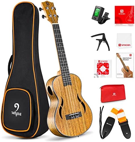 Vangoa Tenor Ukulele 26 Inch Walnut Wood Hawaii Acoustic Ukuleles Beginner Set for Adults Students with Starter Kits Vangoa