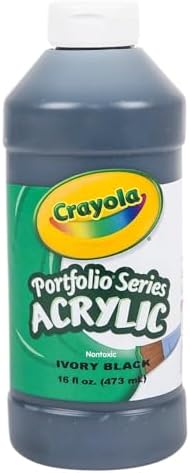 Акриловая нетоксичная краска Crayola для детей, черная, 473 мл - долговечная для творчества Crayola