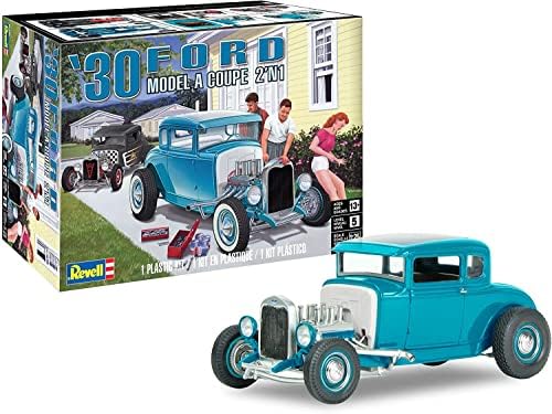 Revell 85-4464 1930 Ford Model ‘A’ Coupe 2'N1 1:25 Scale 154-Piece Skill Level 5 Model Truck Building Kit, White Revell