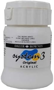 Daler Rowney System3 Zinc Mixing White 150ml Acrylic Paint Tube - Acrylic Painting Supplies for Artists and Students - Artist Paint for Murals Canvas and More - Art Paint for All Skill Sets Daler Rowney