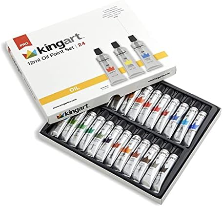 KINGART PRO Oil Paints (12 ml), Set of 24 Assorted Colors Kingart