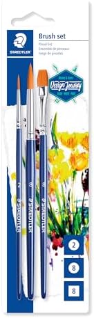 STAEDTLER 989-SBK3-3ST Synthetic Paint Brush (Pack of 3), Multi-Coloured STAEDTLER