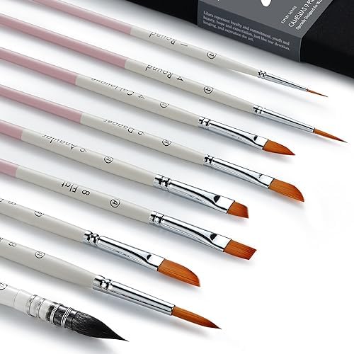 ARTIFY Watercolor Paint Brushes, 9 Pcs Different Sizes Detail Paint Brush, Artist Paint Brush Set for Watercolor, Gouache, and Acrylic Painting, Black ARTIFY art supplies