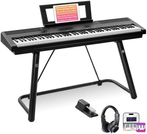 AODSK Beginner Digital Piano 88-Key, Keyboard Electric Piano, Full Size Semi Weighted Keys, 238 Tones,100 Demo Songs,Stereo Speakers, MP3 Function,Complimentary Online Piano Lessons(S-300U) AODSK