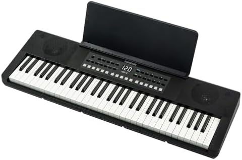 Sonicake 61 Keys Premium Electronic Keyboard for Beginners, Portable Digital Piano Keyboard with Music Rest &Power Adapter, Built-in Bluetooth Speakers, Headphones, 300 Tones and 300 Rhythms, 80 Demos SONICAKE