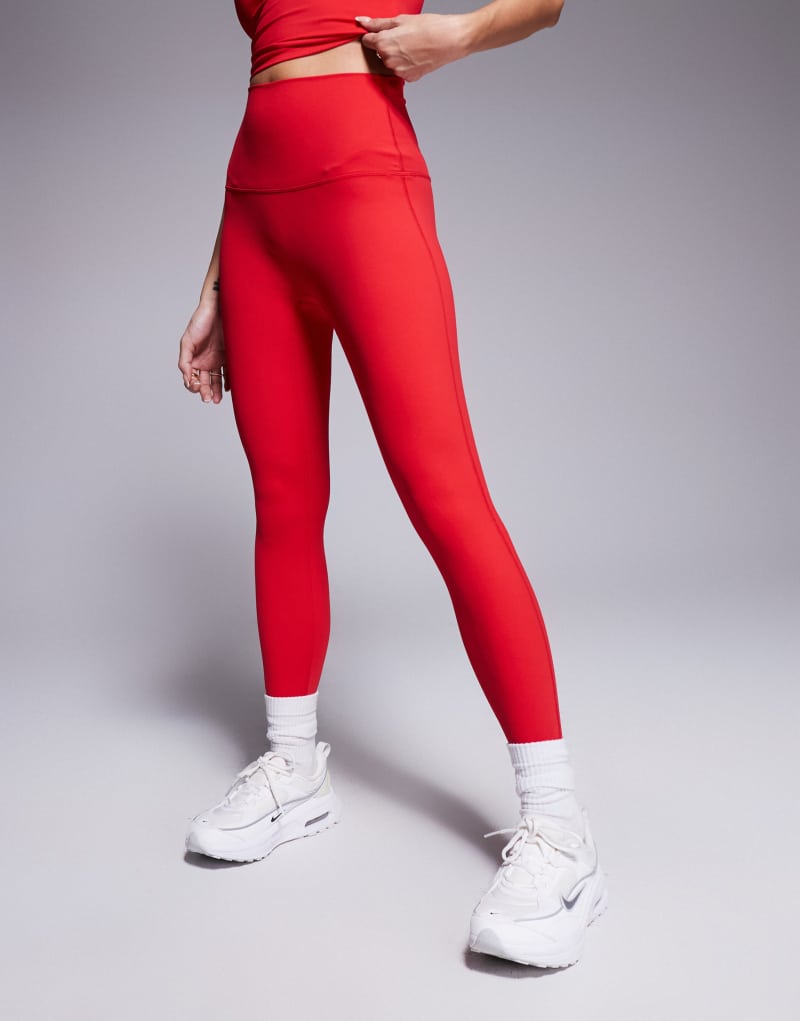 Wanderdoll Everyday exclusive elevated high waisted active leggings in red - part of a set Wanderdoll