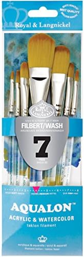 Aqualon Royal & Langnickel(R) Filbert Brush Set-7/Pkg Royal & Langnickel