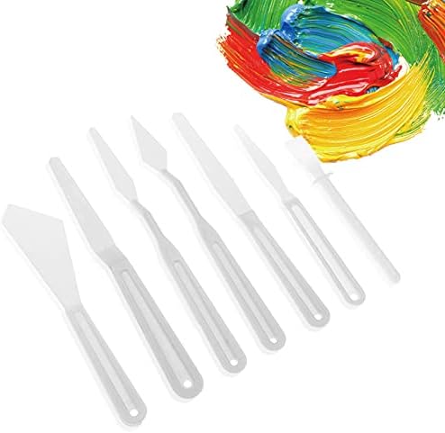 70Pcs Plastic Spatula Palette Knives Set Painting Knivesfor Mixing Spreading Scratching Layering Colors, Super-Thin Flexible Art Tool for Oil Paint, Carving, Acrylic, Watercolor Painting Hicello