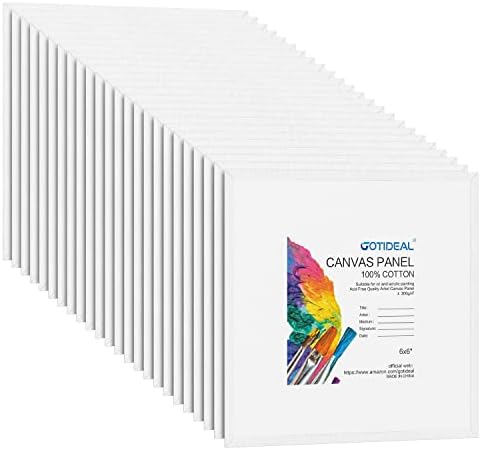 GOTIDEAL Canvases for Painting, 3x5 inch of 24, Professional Primed White Blank Flat Canvas Panels- 100% Cotton Artist Canvas Boards for Acrylics Painting, Oil Watercolor Tempera GOTIDEAL