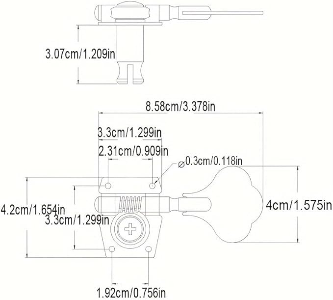 Регулировочные механизмы для электрического баса 2R2L, мощные с внутренними шестернями 1:24, набор из 4 шт. harpfeas