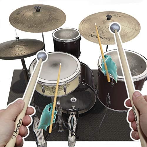 Aerodrums Portable Electronic Drum Set - Air Drum Sticks & Pedals - Practice Drum Accessory more Quiet than Pads - Full Midi Electric Drum Kit that fits a Small Tabletop or Bag - Drummer Gift Aerodrums